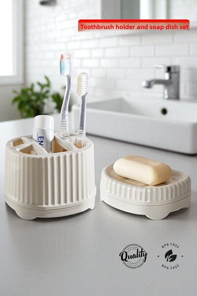 MUF HOME Σετ μπάνιου Οδοντόβουρτσα Οδοντόκρεμα Σετ Οδοντόβουρτσα και θήκη σαπ...