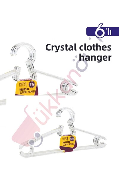Dükkanönü 6 buc. Umerașe pentru haine din cristal - Umeraș pentru haine pentr...