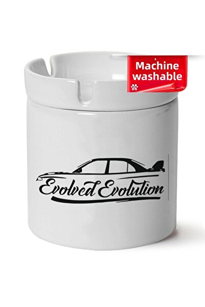 BİBANAPROMOSYON Mitsubishi Evo5 Printed Porcelain Horse-Smashing Ashtray (Kl-...