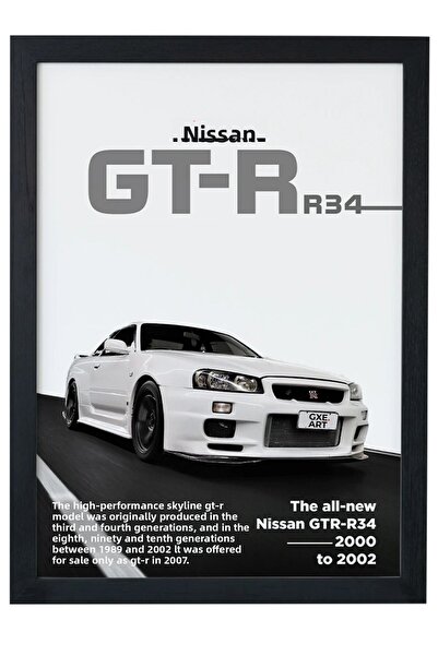 gxe.art Nissan GTR R34 |   Design special |   Poster de pictură cu rama neagră