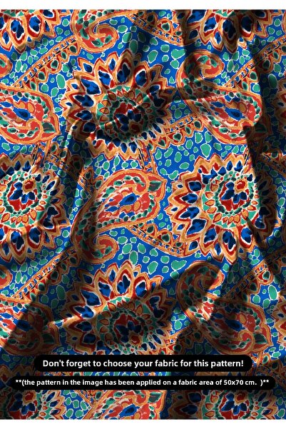 DESENİX قماش طباعة رقمية منقوشة بنمط بيزلي شرقي |   150x100 سم |   تصميم عرقي...