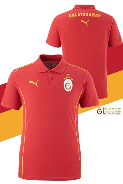 Galatasaray Original Licensed Polo Neck Red Training 5 Star T-Shirt