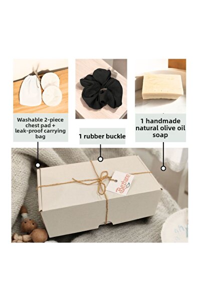 BEZHANE Gift Set for New Mom 1 |   Olive Oil Soap-Rubber Buckle-Chest Pad-Sea...