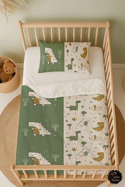 Talia Home طقم غطاء لحاف أطفال لطيف بنمط الديناصورات والحيوانات - Tlabn-311 م...