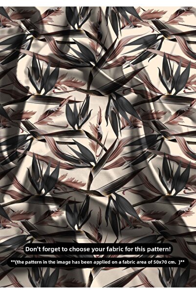 DESENİX قماش طباعة رقمي بنمط أوراق الزهور الاستوائية |   150x100 سم |   النمط...