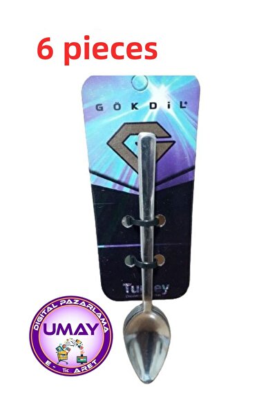 Umay ملعقة صغيرة من الفولاذ المقاوم للصدأ من Gökdil (6 قطع)