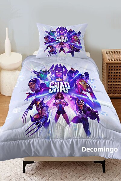 dekomingo Marvel Snap Patterned Children's Room Quilt Set