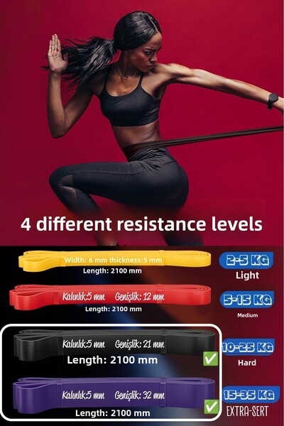 Telvesse 7Li Mega Set 25+35 kg + 5Li Pilates Resistance Band Barre Rubber Loop Band Blue Tone