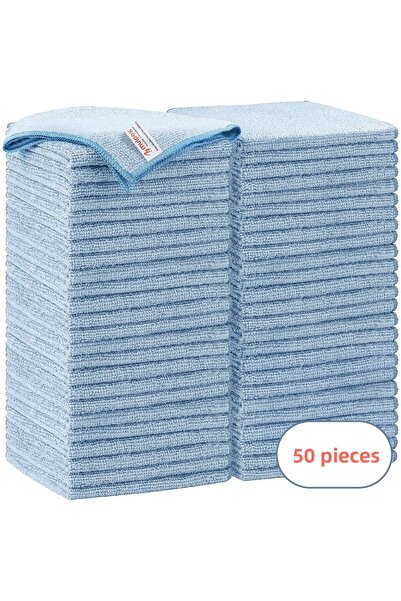 Mulpex قماش تنظيف مايكروفايبر 50 قطعة - 40x40 سم، 375 جرام، ملمس لامع، 60 جرا...