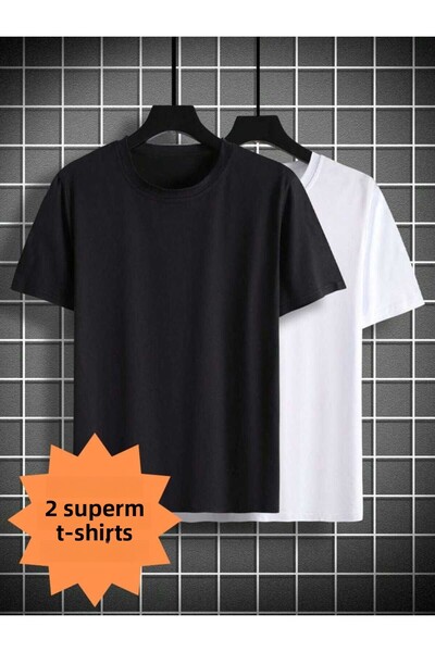 JustBS Unisex Μπλουζάκια Φαρδιάς Γραμμής, Σετ 2 τεμαχίων