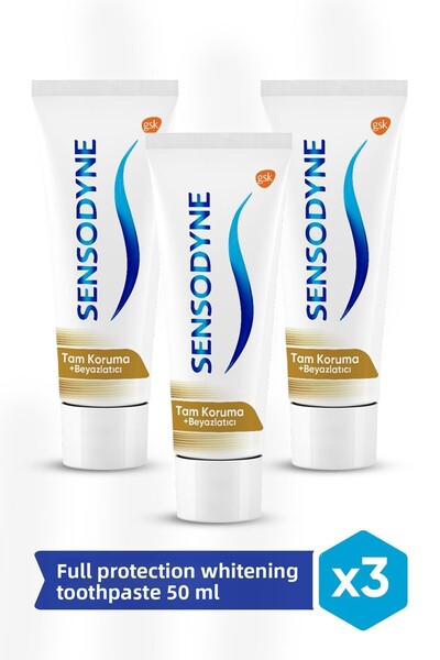 Sensodyne معجون أسنان للتبييض وحماية كاملة 50 مل × 3 قطع