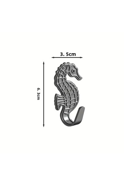 Generic Brand Set of 3, Metal, Seahorse Wall Hanger - Adhesive and Stylish Decorative Hangers - Hole-Free Mounting