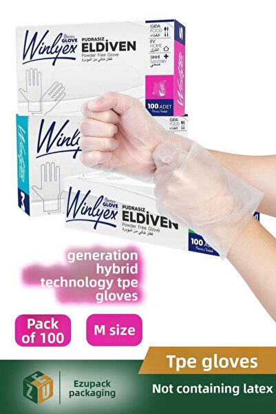 Ezupack مقاس M Winlyex 100 قطعة من قفازات تلوين الشعر الطبية للتنظيف الطبي بد...