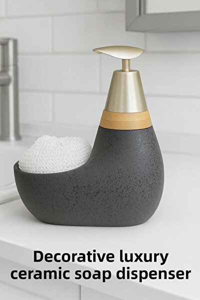 ARVALE Ceramic Soap Dish and Sponge Holder | Decorative Set for Bathroom & Kitchen