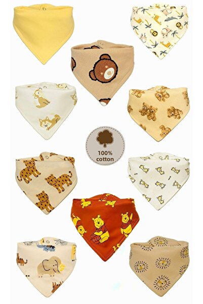 Lumos Trade Unisex Baby Organic Fabric Double Layer Earth Tone Scarf Bib - Dr...