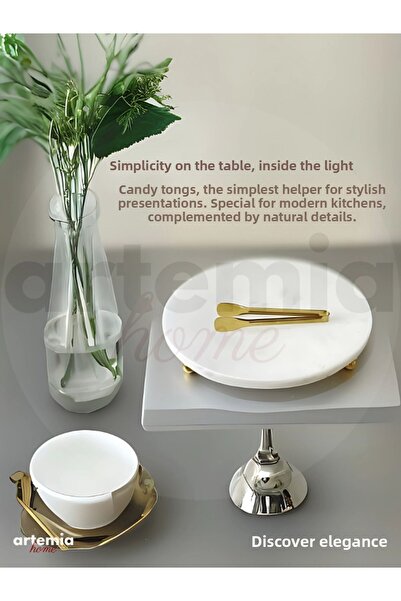 DMR LİFE Osiris Titanium Gold Steel Sugar Tongs 1 Piece