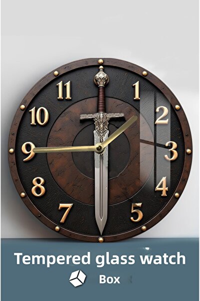 kutuTR Sword Themed Tempered Glass Watch – 33X33 cm Csdw310