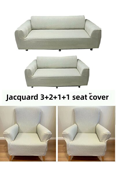 upmall Tijă Jacquard, Model simplu 3 2 1 1 Husă pentru scaun elastic, canapea...