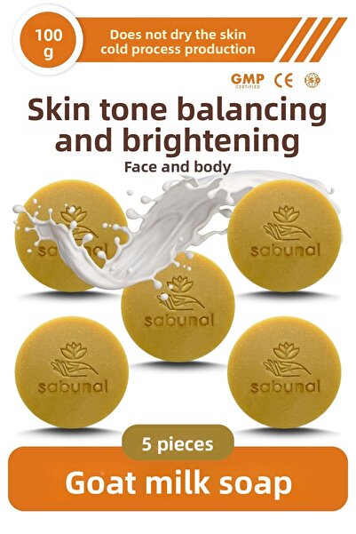 sabunal صابون حليب الماعز 5 قطع - صابون موازنة وتفتيح لون البشرة