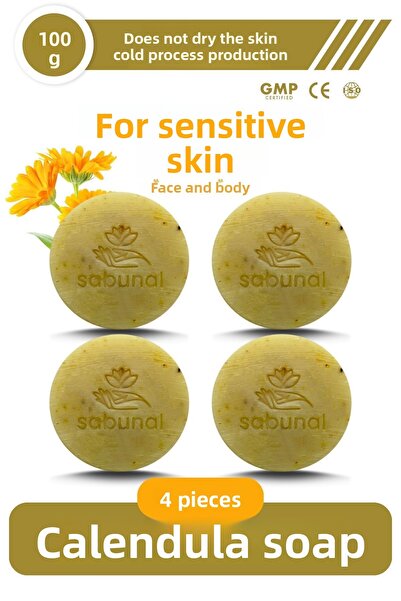 sabunal صابون آذريون 4 قطع - صابون عشبي للبشرة الحساسة