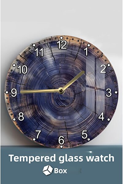 kutuTR المكان الذي تلتقي فيه الجمال والمتانة! ساعة من الزجاج المقوى بتصميم ثلاثي الأبعاد - 33 سم CSDW313