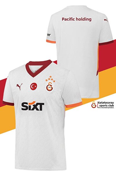 Galatasaray Original Licensed 2024/25 5 Star White Away Fan Jersey Sport Wristband Set