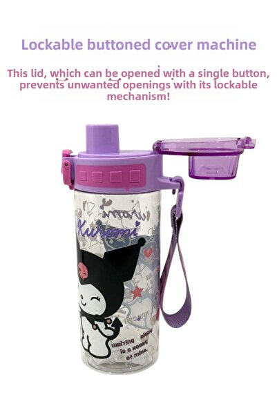 WİGGLE 500ml Kuromi Comfortable Drinking Spout Hanging Lockable Water Bottle
