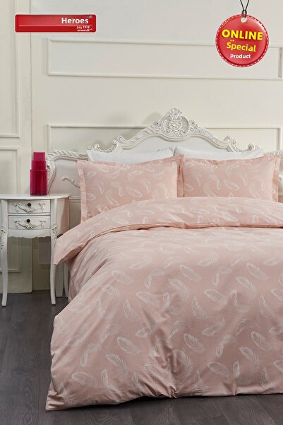 Kahramanlar Spring Powder Double Duvet Cover Set 100% Cotton