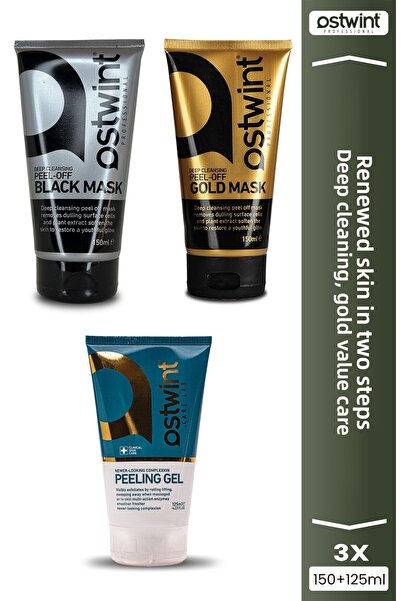 Ostwint قناع الوجه الذهبي قناع الوجه الأسود جل التقشير الناعم