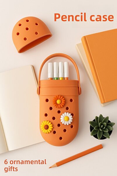 Nandy Home Μοντέλο Μολυβοθήκη σιλικόνης με 6 Διακοσμητικά Δώρα, Θήκη για στυλό