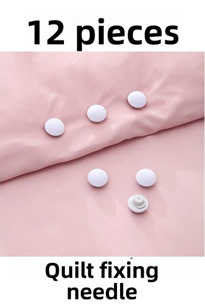 Tiesa Home 12 τμχ Σεντόνια Παπλωματοθήκη Στερέωσης Βελόνας Κουμπί Κλιπ Σταθεροποιητής Λευκό