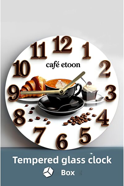 kutuTR Coffee Time Has Never Been so Sweet 3D Look Tempered Glass Watch – 33 cm Csdw330