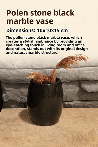 Polen Stone Vază din marmură neagră
