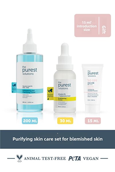 The Purest Solutions Set de îngrijire a pielii purificatoare pentru piele cu ...