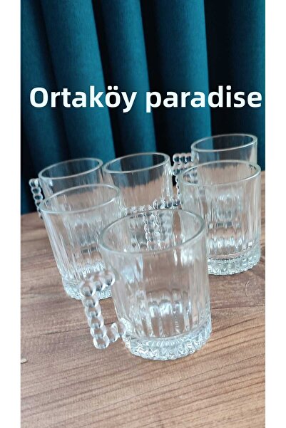 ORTAKÖY CENNETİ 6 Ad Bead Small Mug Cup 110 Cc Volume Height 7 cm Mouth 5.5 c...