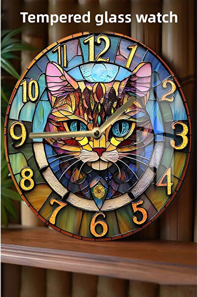 kutuTR The Clock Like the Artwork of the Dance of the Colors! 3D Look Tempered Glass Watch – 33 cm Csdw021