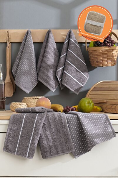 Rebeka Home Collection Sophia Grey 6 részes kéz- és arctörlő készlet - 30x50 cm-es konyharuha