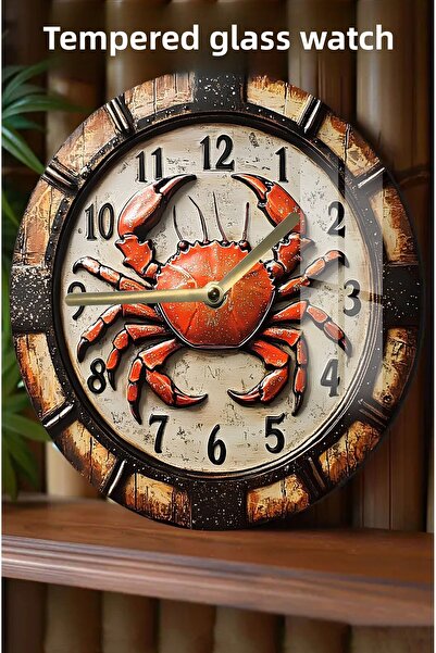 kutuTR Add Elegance with Retro Crab Design! 3D Look Tempered Glass Watch – 33 cm Csdw019