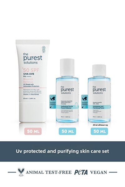 The Purest Solutions Set de îngrijire a pielii cu protecție UV și purificare