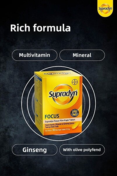 Supradyn Energy Focus 30 - Olive Polyphenol, Ginseng and Multivitamin Mineral Tablet