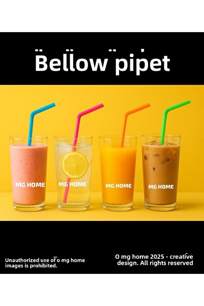 MG HOME 100 Pieces Colorful Bellows Gelatin Frozen Straws Mixed Color Party Cocktail, Cafe, Restaurant