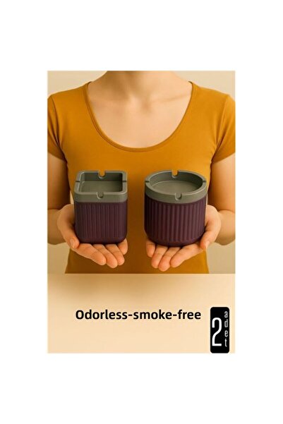 Marsilyan منفضة سجائر بدون رائحة وبدون دخان - طقم منفضة سجائر مكون من قطعتين،...