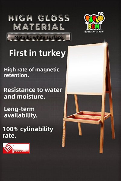 bgm oyuncak Pinktoys Double Sided White Real Metal Surface Children's Writing Board