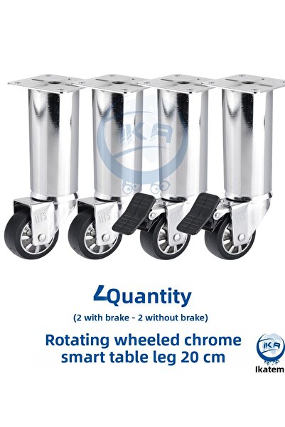 BlackBird Home Picioare de masă rotative inteligente Chrome Magic de 20 cm - 4 șuruburi cadou