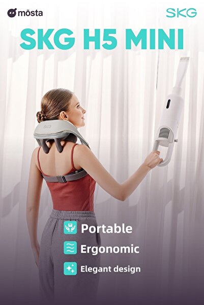 SKG H5 Mini Portable Shoulder and Neck Massager, 6D Shiatsu Massage Therapy, Thermotherapy
