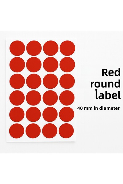 Kalite Barkod Etichetă rotundă 40 mm Culoare roșie 300 de bucăți Etichetă -