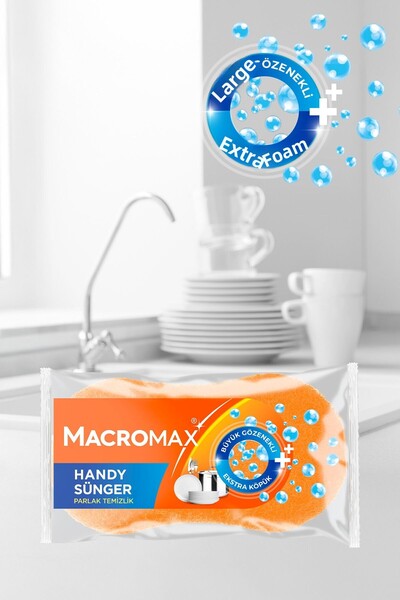 MACRO MAX Handy Sponge Large Pore Cleaning Sponge X4