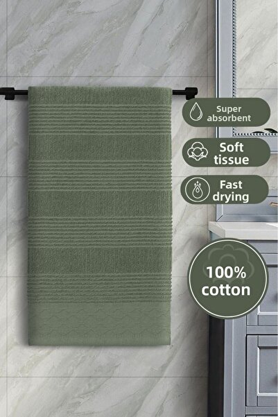 Karna Home Prosop unic din bumbac Jacquard Karnahome Ruma 50x90 cm - Verde