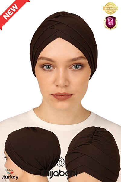 hijabchi Εξωτερικό καπό με τρεις ρίγες - Εξωτερικό καπό με τρεις ρίγες - Πικρό καφέ