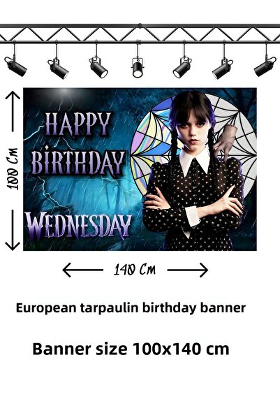 snowparty Πανό γενεθλίων με θέμα την Wednesday Addams